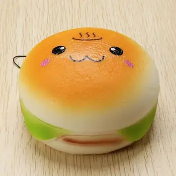 

10cm Squishy Hamburger Toy Lovely Bread Bun Cellphone Bag Strap Pendant Charms Z725