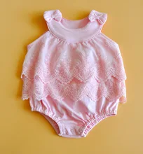Hot Infant Baby Girls Lace Bow Rompers 2016 Little Kids Girls Princess Cotton Jumpers Babies Summer Clothes children’s clothing