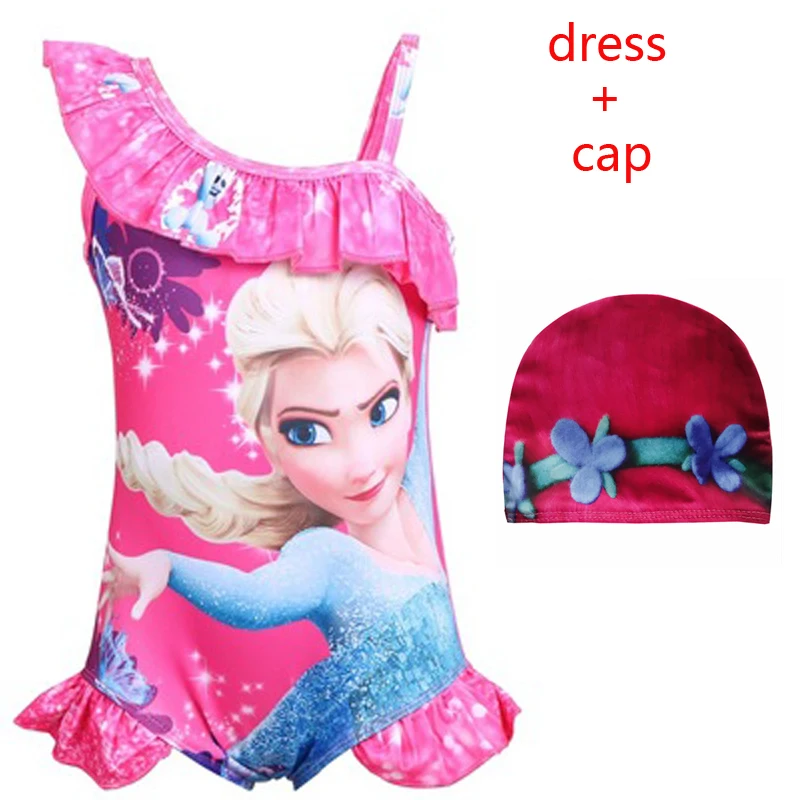 

2019 Fashion Infant Kids Baby Toddler Girl Dress Elsa Dresses One-Piece Swimsuit Bathing Colthes Elza Beach Suits Girls Bikini