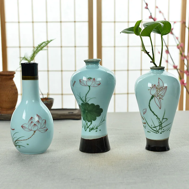Buy Dehua ceramic vase three piece necked vase