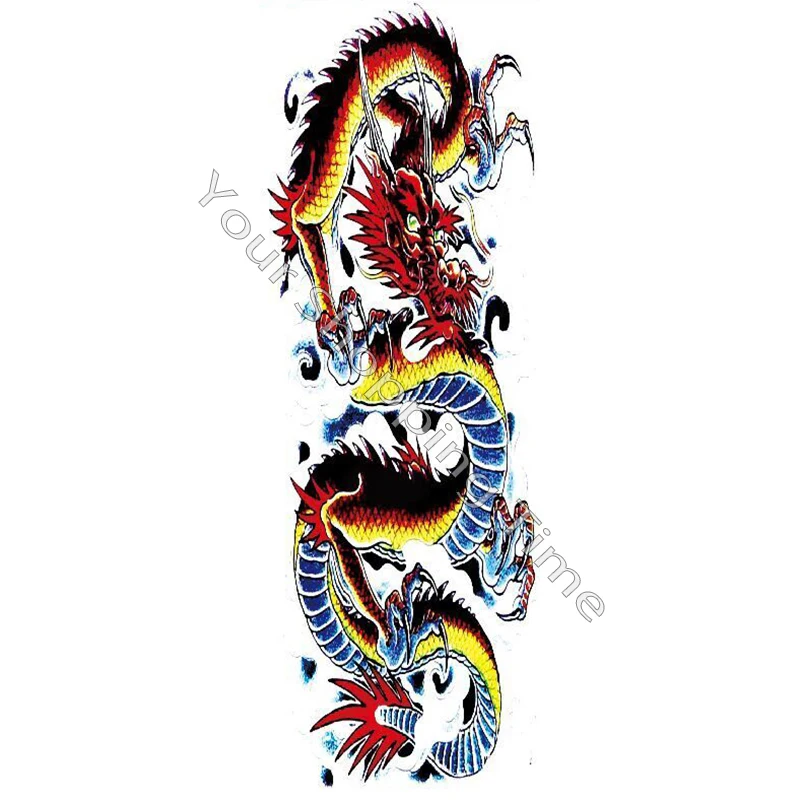 Waterproof Large Dragon Tattoos Stickers, Temporary Dragon Tattoo Totem
