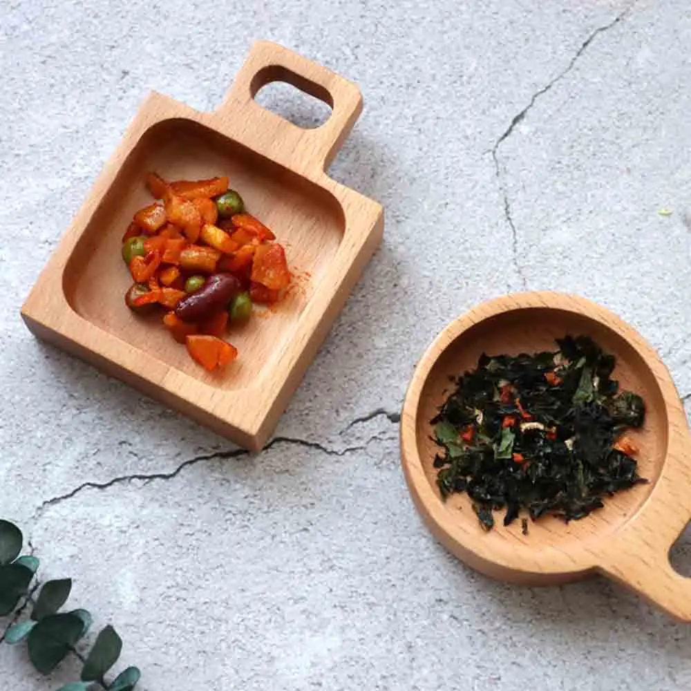 Wooden Small Plates Food Snack Dish Seasoning Sauce Food Dipping Dishes Plate 01