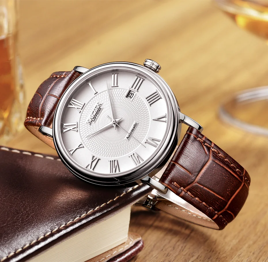 الأعمال الرجال ووتش ميوتا 9015 التلقائي الكلاسيكية ساعة اليد Relojes هومبر الفولاذ المقاوم للصدأ ساعات آلية الذكور عارضة ساعة