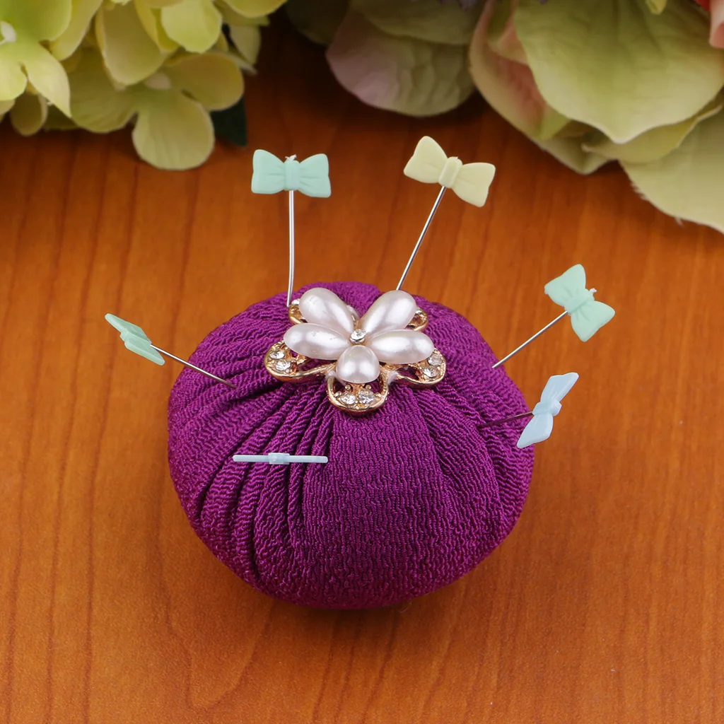 Шаровая форма швейная Подушечка для булавок с жемчужные бусины в форме цветка для портного начинающих DIY рукоделие