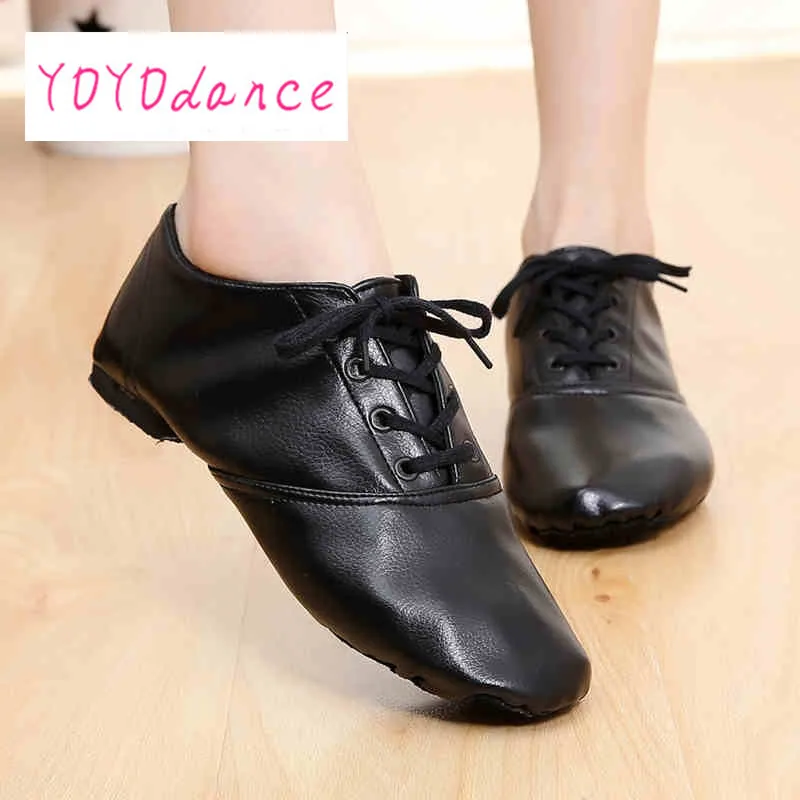 Woman's PU leather Jazz Dance Shoes Lace Up Boots for Adult Woman Practice Yoga Shoes Soft and Light Weight jazz boots 4016 casual bowknot lace up jazz hat