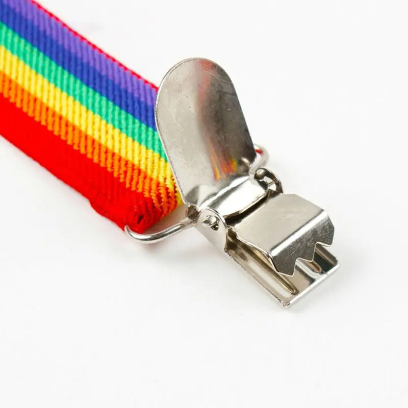 Цветной полосатый ремень нагрудник с радугой брюки ремни клип взрослых подтяжки унисекс пряжка регулируемый ремень