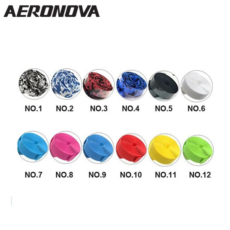 

NO LOGO Bicycle Road Bike Handlebar Tapes High Quality Colorful Handle Belt Natural Rubber Sponge Cycling Bike Handlebar Tape