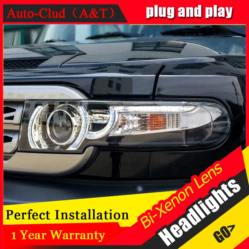 car styling For Toyota Fj CRUISER headlights U angel eyes DRL 2008 14 For Fj CRUISER