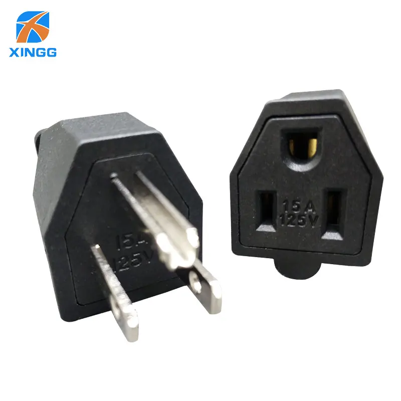 

US American 3 Pins Industrial AC Electrical Power Rewireable Plug Male W/ Wire Socket Outlet Adapter Extension Cord Connector