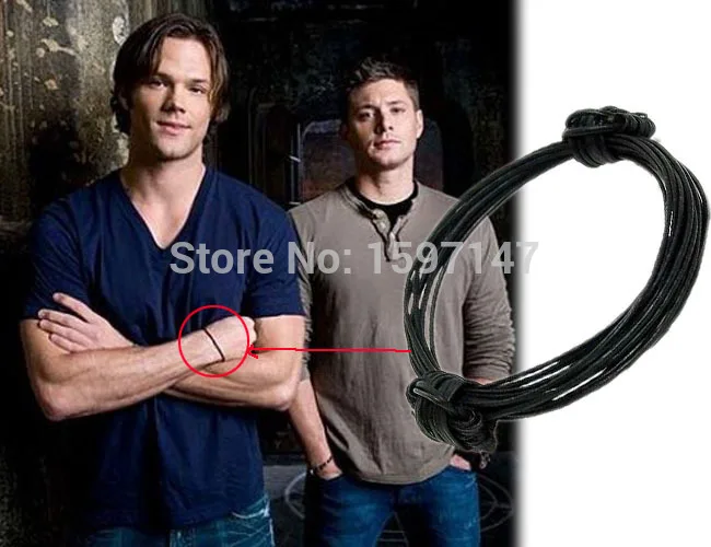 

Supernatural Inspired Dean Winchester Elephant Hair Bracelet (Leather)