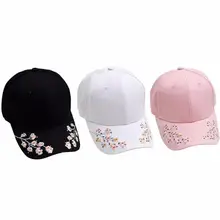 Летний Сливовый цветок, вышитый бейсболка женские шапки