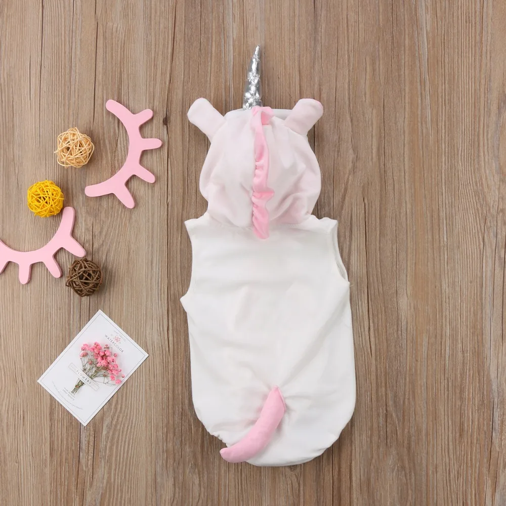 Одежда для малышей; флисовый комбинезон с капюшоном и длинными рукавами для новорожденных девочек с единорогом; Детский комбинезон для новорожденных; повседневная одежда;
