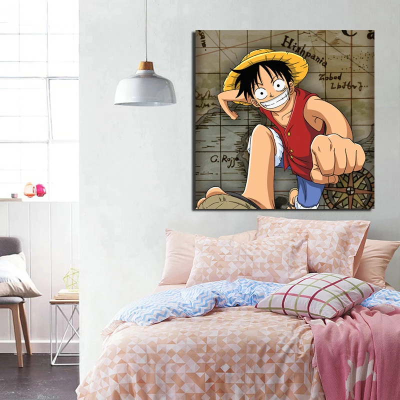 One Piece Luffy японское аниме холст картина печать гостиная домашний декор