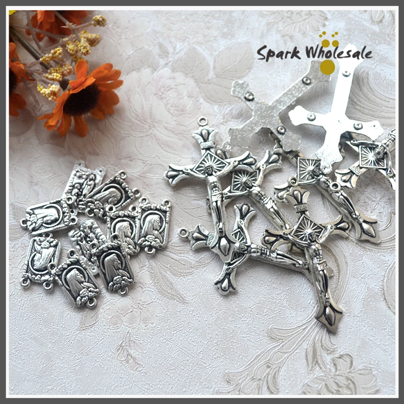 Lead Free Rosary Cross and Center Miraculous Medal with Alloy Crucifix Cross Pendants and Oval Picture Links for Rosary Necklace Making PandaHall Elite 10 Sets 20 pcs Lead Free Rosary Cross and Center Miraculous Medal with Alloy Crucifix Cross Pendants and Oval Picture Links for Rosary Necklace Making PandaHall Elite 10 Sets 20 pcs