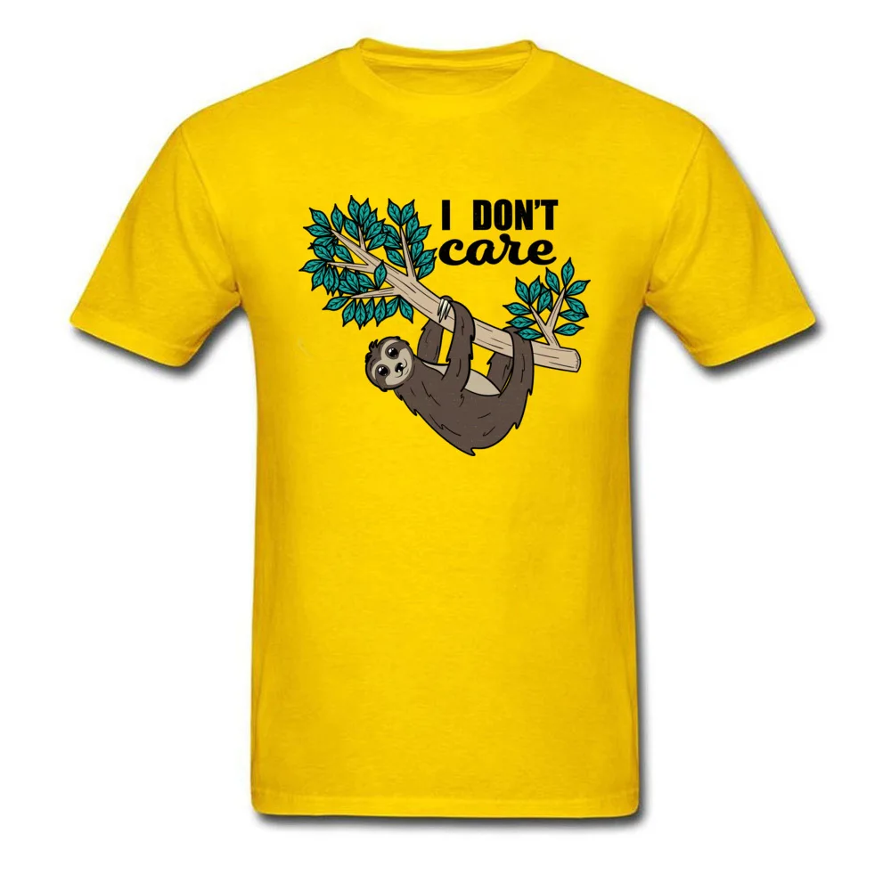  Mens T Shirts Sloth Geek Tops T Shirt Pure Cotton Crew Neck Short Sleeve Design Tops T Shirt Lovers Day Drop Shipping Sloth yellow
