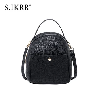 

S.IKRR Luxury Fashion Mini Backpack Women New Disgner Female Shoulder Crossbody Bag School Bags For Teenage Girls Leather Purse