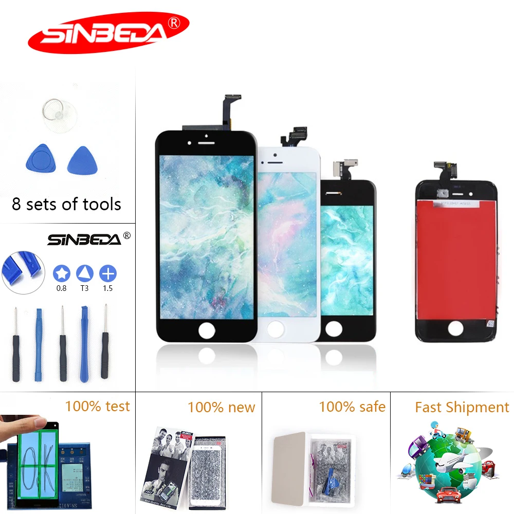 

Sinbeda 3pcs/lot Best Price LCD Display For iPhone 4 4s LCD Touch Screen Pantalla Digitizer Assembly Replacement LCD Ecran Tela
