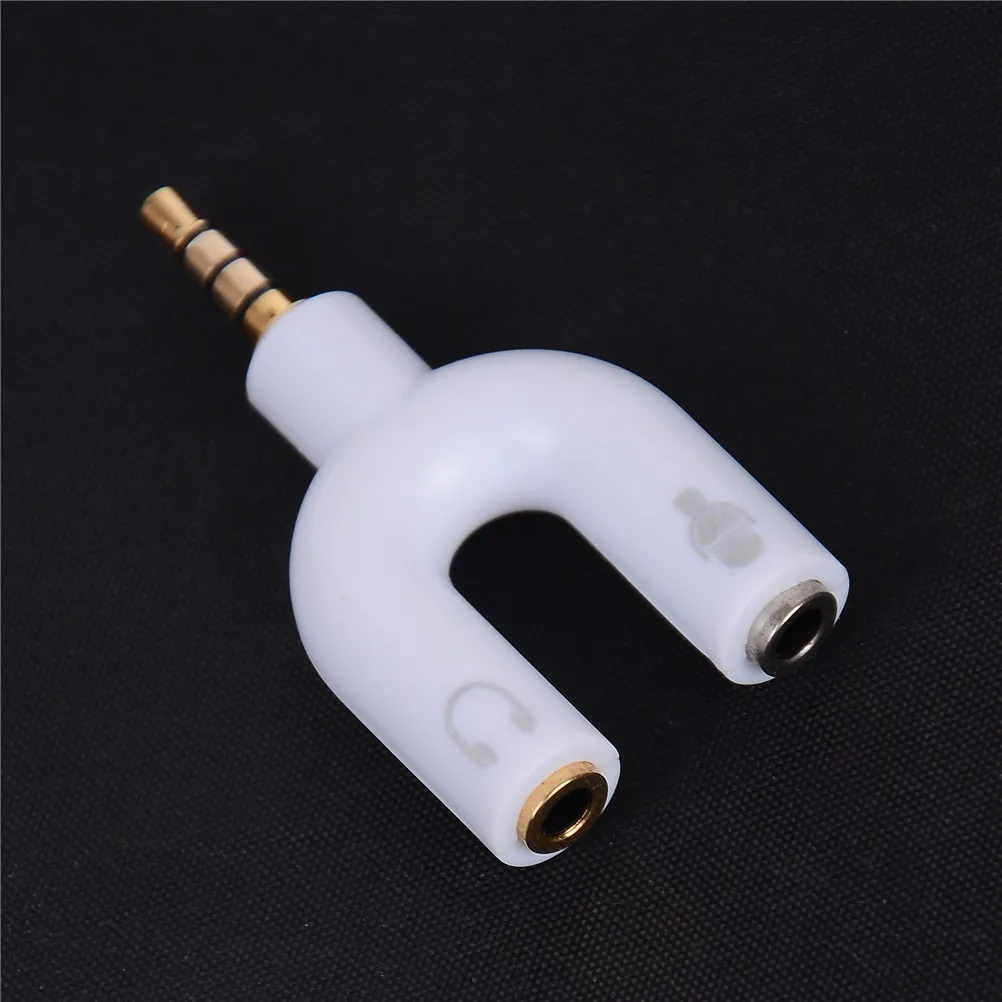 

3.5mm Splitter Stereo Plug U-shape Stereo Audio Mic & Headphone Earphone Splitter Adapters for Smartphone MP3 MP4 Player