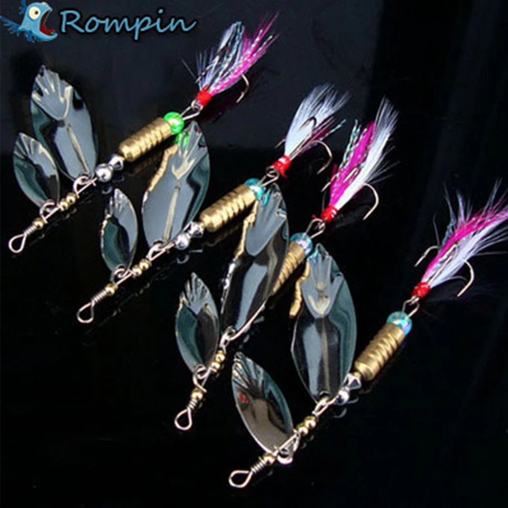 

Rompin 8g Long Shot Fishing Lure Peche Shine Metal Flying With Feather Sound Slice Wobbler Carp Fishing Tackle Spinner Gear Bait