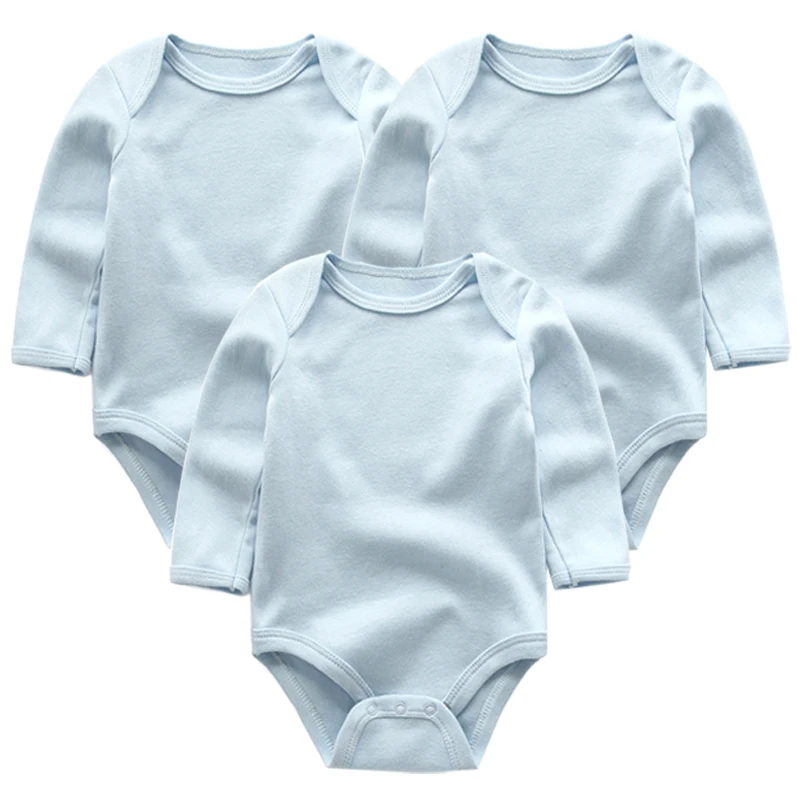 Белый детский хлопковый комбинезон с длинным рукавом Прочный Комбинезон для маленьких мальчиков девочек Летняя одежда для малышей, Одежда для новорожденных