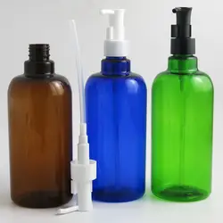 12x500 мл Бесплатная доставка Пустая для шампуня для мытья тела, бутылка масляный насос Топ Синий Зеленый Янтарный многоразового пластиковый