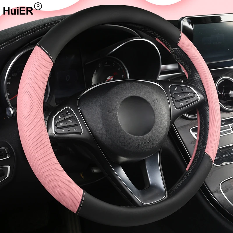 

Car Steering Wheel Cover 5 Colors For Woman Girl Breathable Braid on the Steering-wheel Funda Volante Universal Auto Car Styling