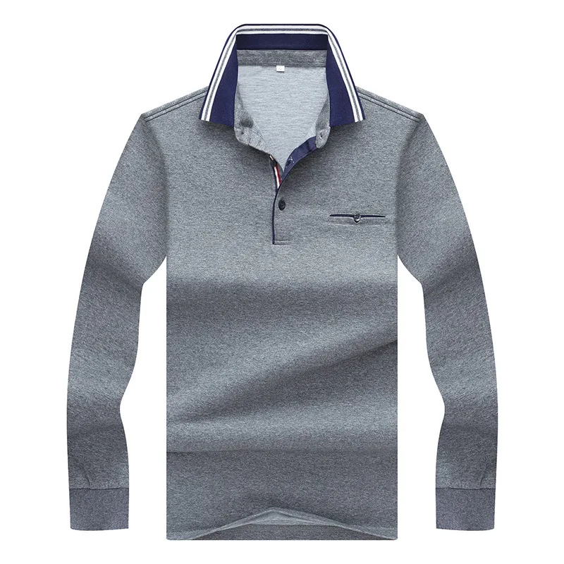 

Mens Polo Shirt Brands 2018 Male Long sleeve Smart Casual Solid Color Deer Embroidery Polos Men 3XL