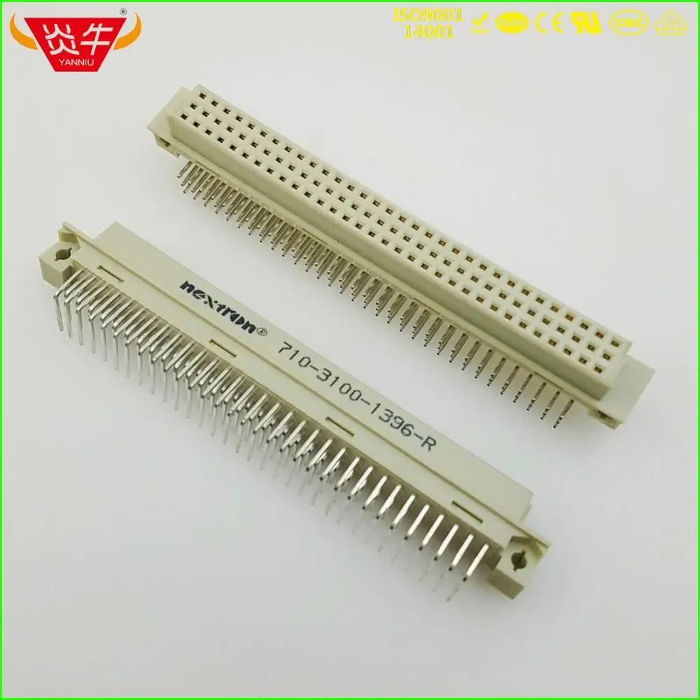 50 шт. 396 DIN41612 DIN разъем 710-3100-1396-R 3*32P 96PIN женский правый Угловые булавки европейская