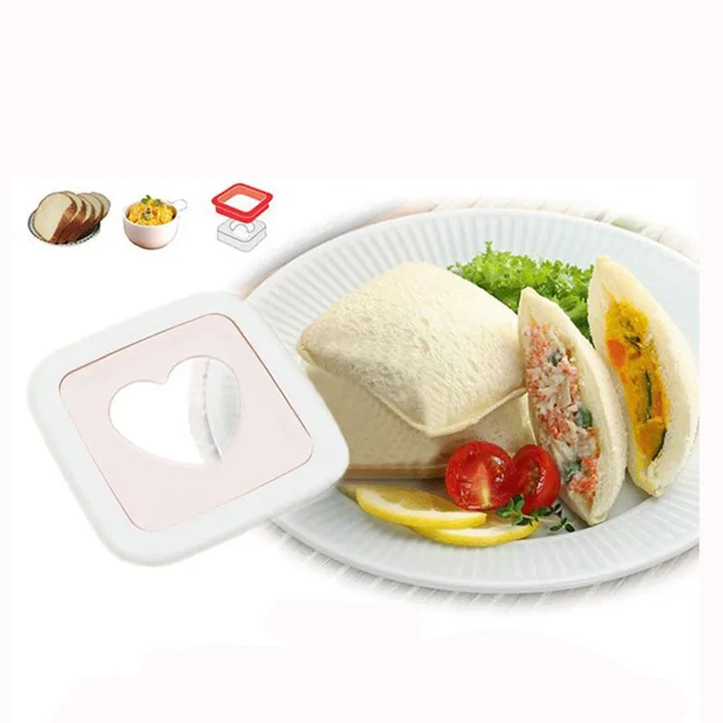 Love Heart Shape Sandwich Mold Bread Toast Maker Mould Cutter Breakfast Kitchen Accessories Tools (8)