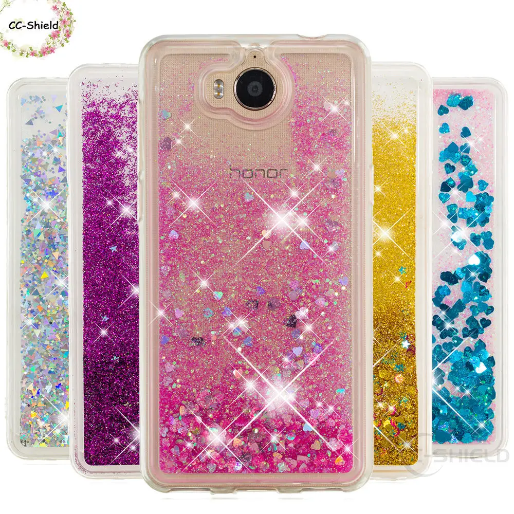 Чехол для телефона с зыбучим песком Huawei Y5 2017 III MYA L22 U29 Y5III Dynamic Liquid Love Heart мягкая