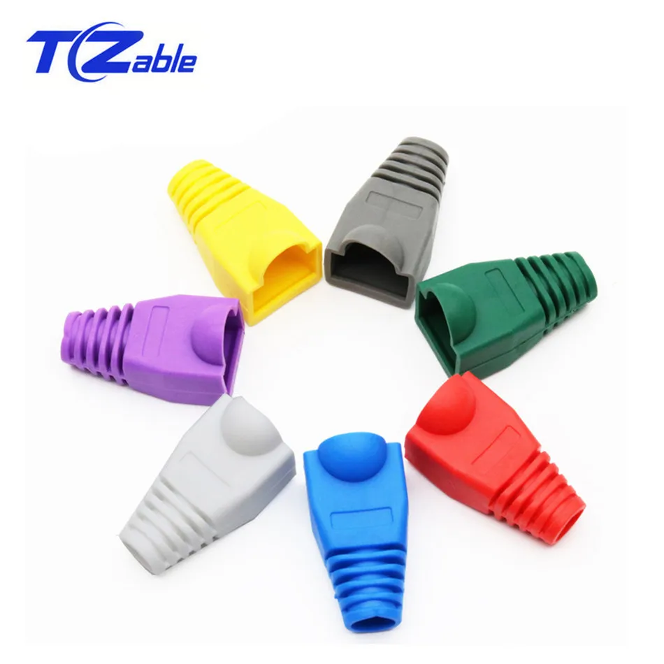 

RJ45 Connector Protective Case Multicolor 8P8C Cat5 Cat5e Cat6 Sheath PVC Cable Protective Sleeve RJ45 Connector Jacket
