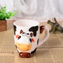 3D stereo creative hand painted cartoon animal mug office large ceramic cup children drinkware Christmas lovers gift