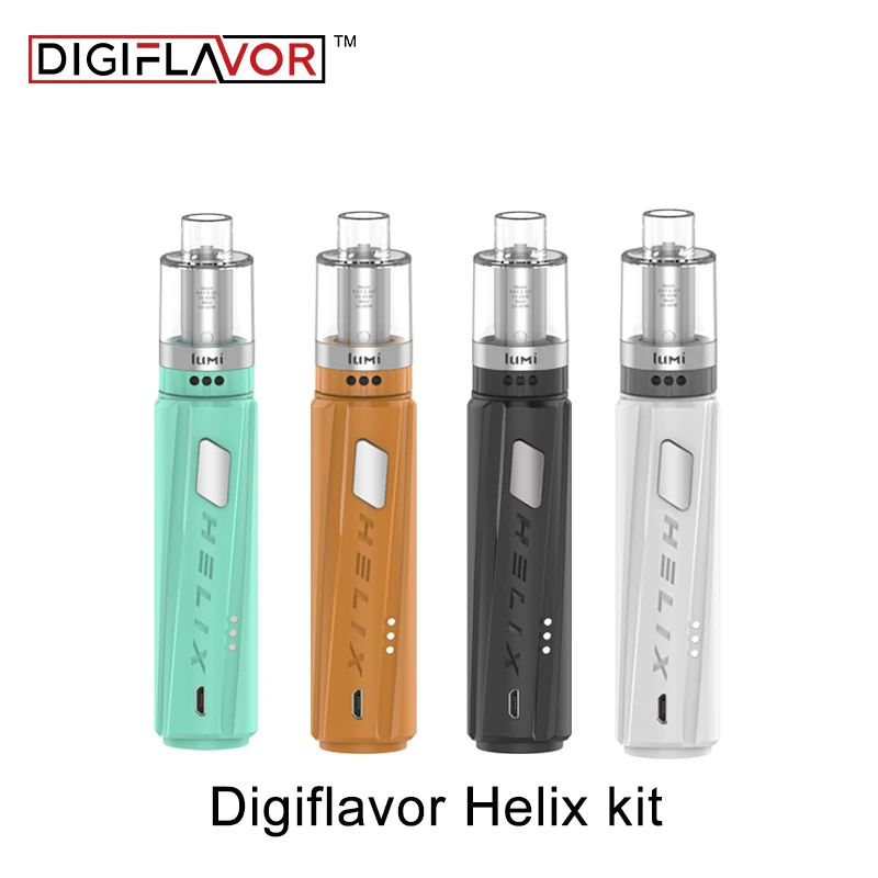 

Original Digiflavor Helix starter kit with pre-coiled sub ohm lumi tank Electronic cigarette kit Vape kits by single 18650