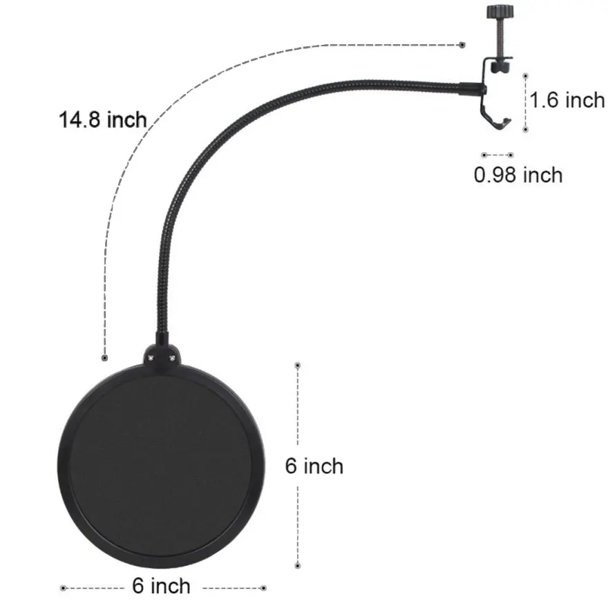 Двухслойный поп-фильтр Студийный микрофон ветровой экран поп-фильтр поворотное крепление/Маска щит микрофон Аксессуары для говорящей записи