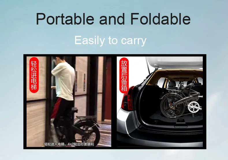 Discount A6 Mini Folding Electric Bicycle, 350 W, 36 V /8.7a, 14 Inch E Bike, Disc, Removable Battery, Magnesium Alloy Velg 9