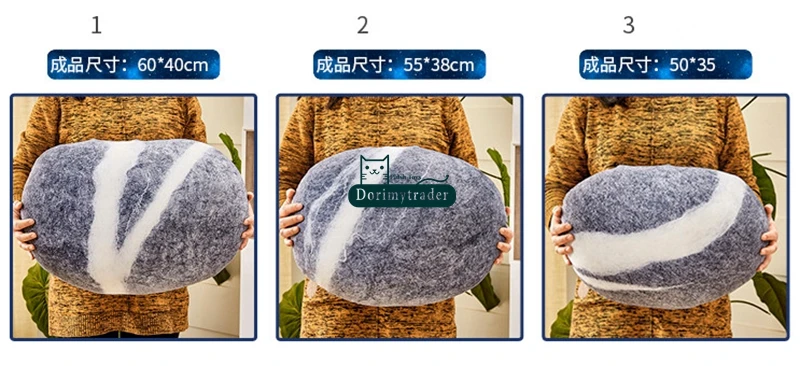 Dorimytrader 6 Pcs Fashion Hot Emulational Stellar Stone Pillow Room Decoration Plush Soft Big Stone Shape Cushion Toy DY60790 (4)