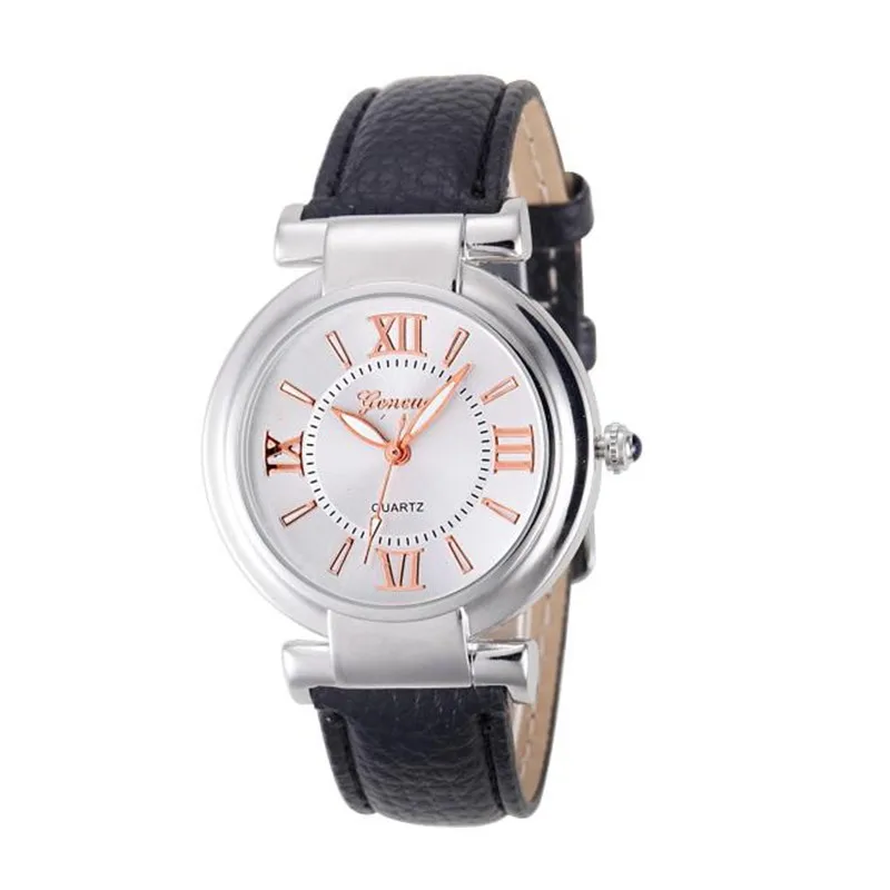 

Feitong Geneva Brand Women Girl Dress Watches Luxury Roman Numerals PU Leather Band Quartz Wrist Watch relogios feminino hombre
