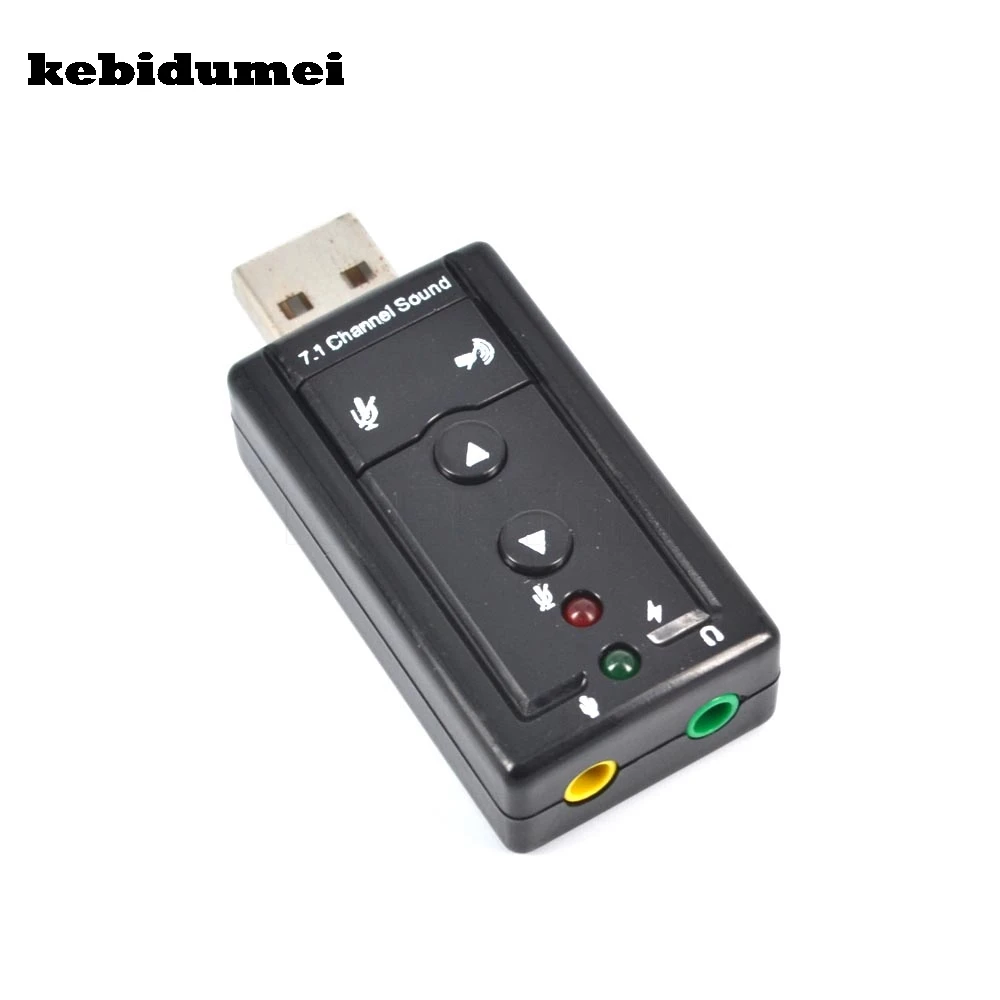 

kebidumei External USB Audio sound card Adapter Virtual 7.1ch USB2.0 Mic Speaker Audio Headset Microphone 3.5mm Jack Converter