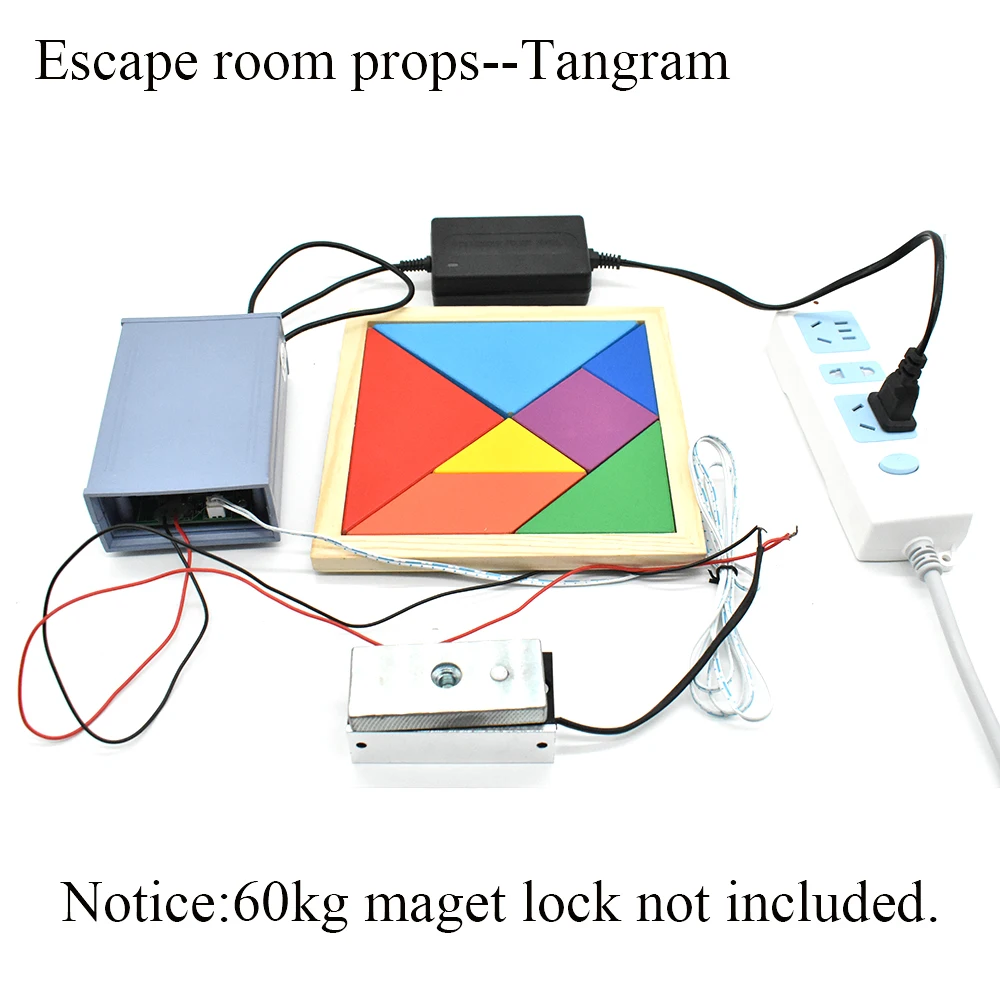 Комплект для побега Tangram реквизит для управления 12 V магнитный замок Escape номер игра-головоломка