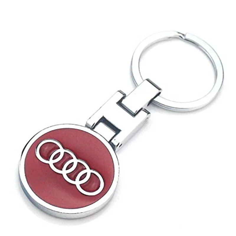 

3D Car Logo Key Chain Double Sided Alloy Metal Keyring Audi Keychain Accessories