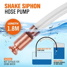 Tuyau de pompe à eau et à essence 1.8m(6ft), tuyau d'amorçage de sécurité et Valve de 1/2 pouces, mamelon en cuivre
