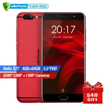 Ulefone Gemini Pro Оригинальный телефон двойная камера 13MP+ 13MP 5.5 дюймов FHD MTK6797 Deca Core Android 7.1 4 ГБ + 64 ГБ Сканер отпечатков пальцев 4G LTE Смартфон
