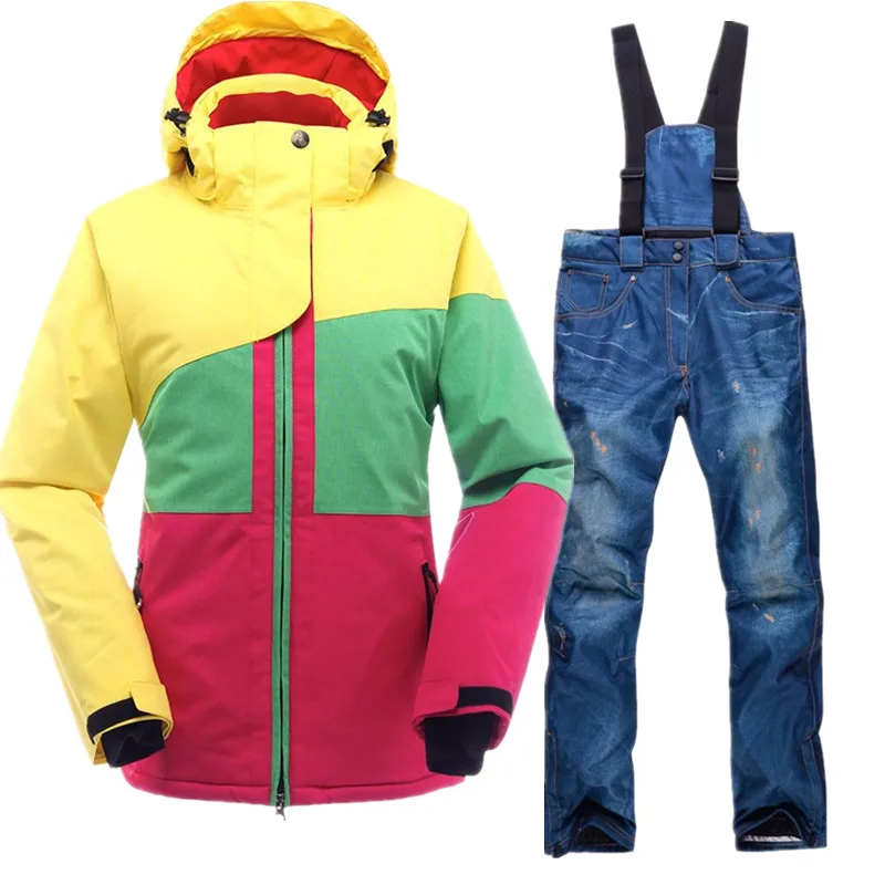 

SAENSHING Ski Suit Female Mountain Skiing Suit Winter Waterproof Ski Clothing Women Snow Suits Thicken Warm Snowboarding Suits