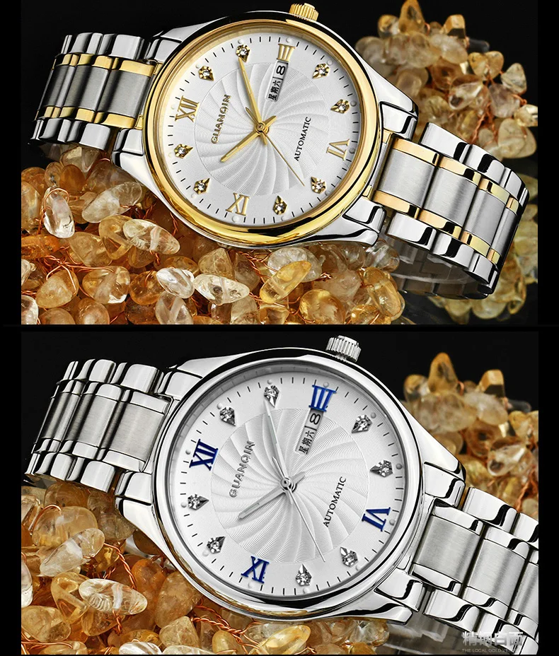 GUANQIN Mens Watch Top Brand Automatic Watch Calendar Luminous Perspective Week Clock Men Water Resistant Male Wristwatches 2017 (4)