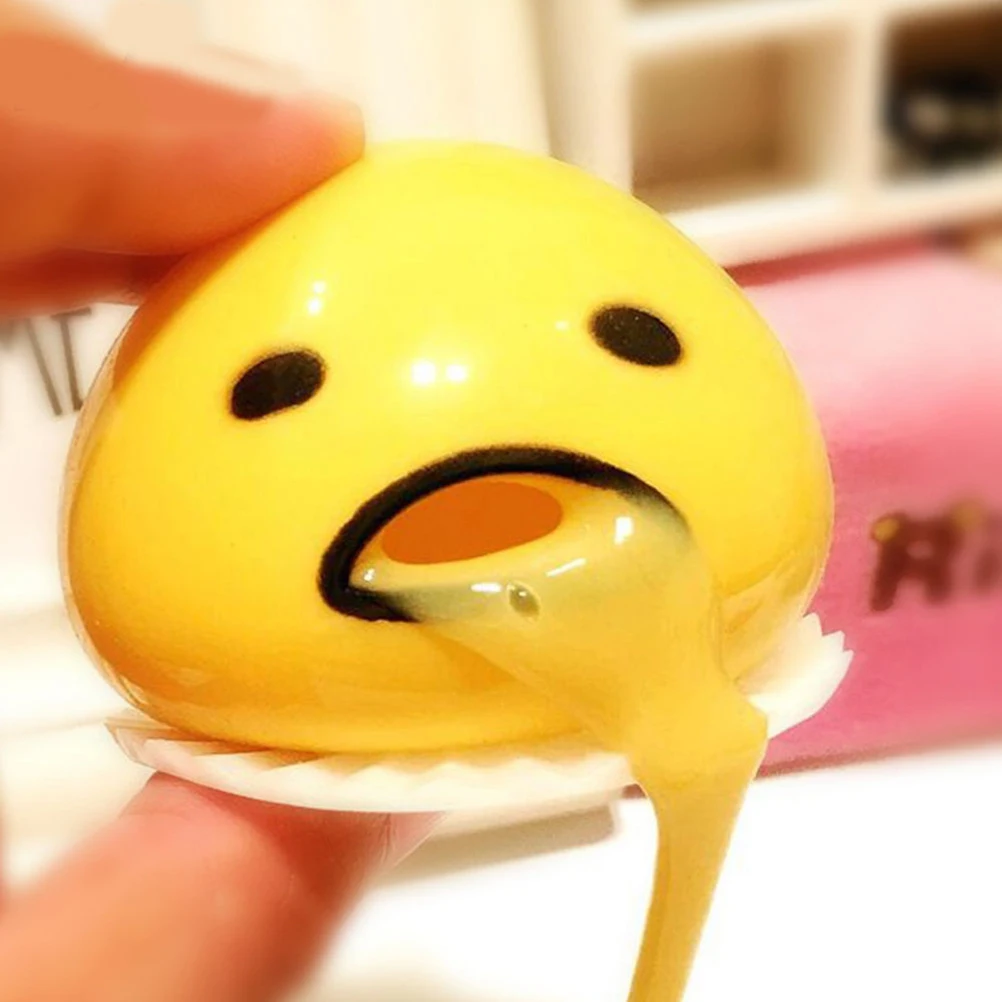 Мягкое рвотное яйцо желток против стресса успокаивающий Забавный подарок желтое ленивое яйцо шутка игрушка шар яйцо сжимает Забавные игрушки антистресс