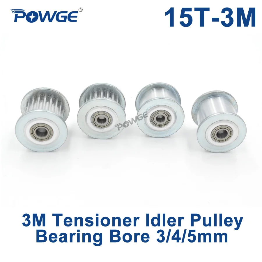 Powge Polia Síncrona Tensor 15 Dentes 3m Diâmetro da Roda com Guia de Rolamento Polia Htd3m 15 Dentes 15 t