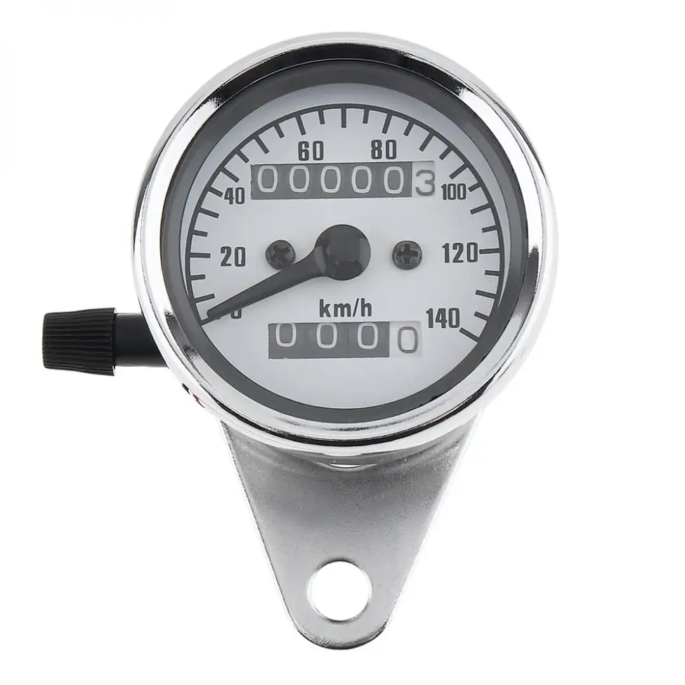 Universal 12V Yellow Night Light  Motorcycle Speedometer Metal Case  Car Meter and Kilometer Table for Retro Motorcycle