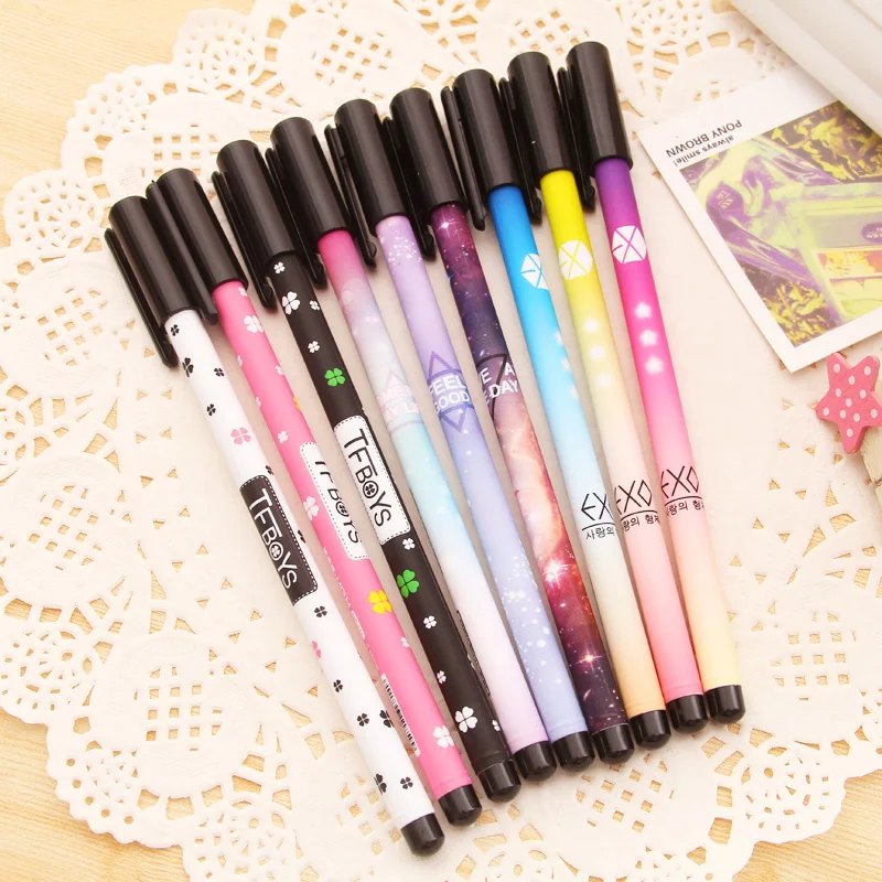 The trend of fashion EXO TF family star creative cartoon pen 0.38 black