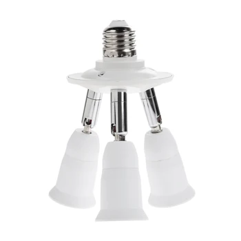 

3 in 1 E27 90V-240V Socket Splitter Lamp Base Adjustable Base Light Lamp Bulb Adapter Holder for Home Studio Daylight Bulbs