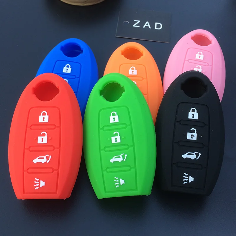 Zad 4button Silicone Car Key Cover Remote Key Fob Shell Cases For
